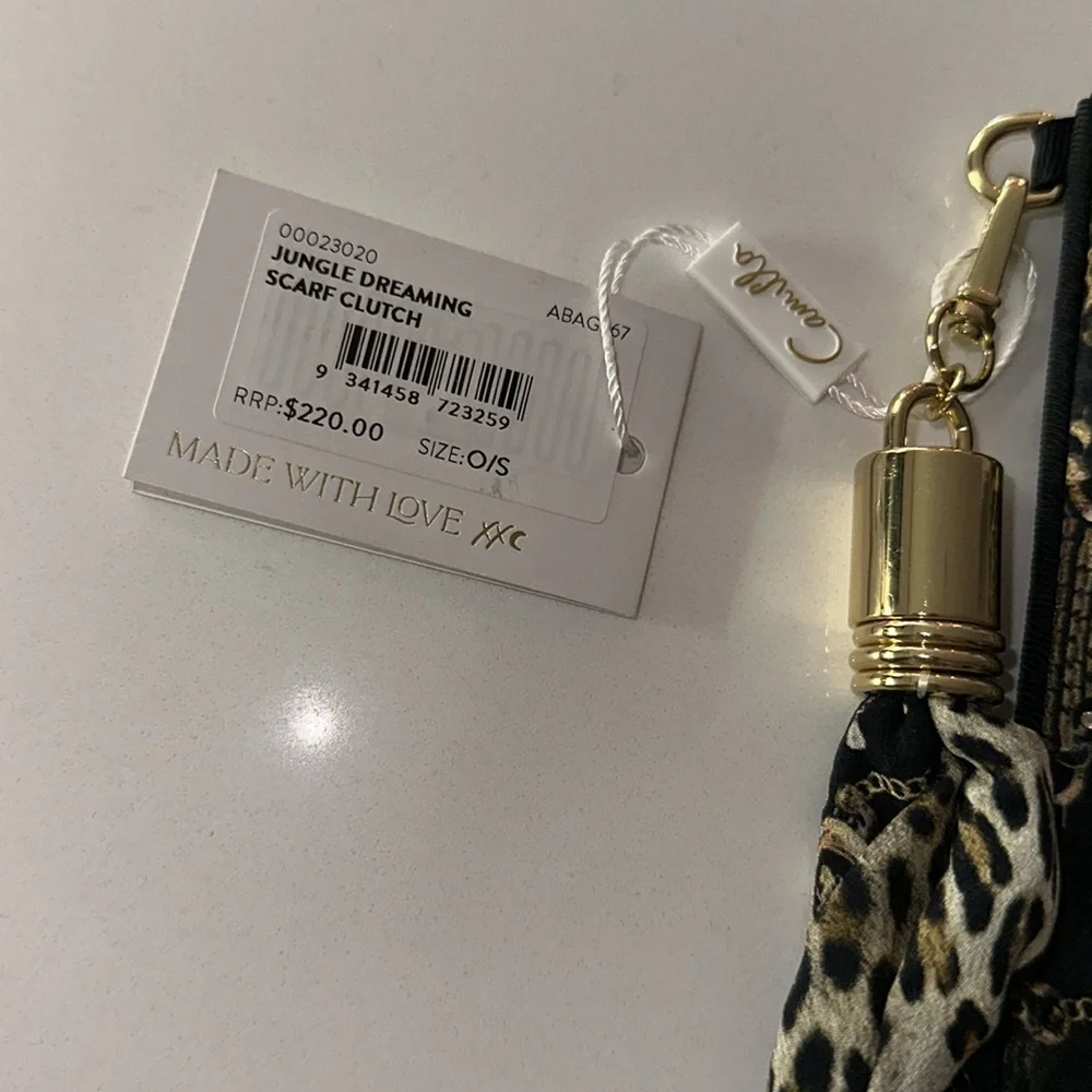 CAMILLA *Jungle Dreaming* animal print silk scarf clutch wristlet